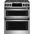 Café 30" 7 cu. ft. Smart Slide-in Dual Fuel Range w/ Griddle, Stainless Steel in Black | Wayfair C2S950P2MS1_CXFCGHKPMFB