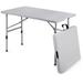 MoNiBloom Indoor Outdoor Foldable Desk Adjustable Table Height w/ Carrying Storage Box Plastic/Resin in Gray | 29.5 H x 47.5 W x 23.5 D in | Wayfair