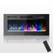 Symple Stuff Ultra-thin Electric Fireplace Low Noise, Touch Screen & Remote Control, w/ Crystal & Log Set in Black | 17 H x 30 W x 4.1 D in | Wayfair