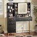 Willa Arlo™ Interiors Duffield Vanity Wood in Black | 54.3 H x 38.6 W x 15.7 D in | Wayfair 398D40876B74446EB6B8F45116EA30DF