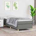 Latitude Run® Box Spring Bed Base Platform Bed Frame w/ Mattress for Bedroom Upholstered/Polyester in Gray/White | 39.4 W in | Wayfair