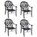 Bloomsbury Market 4PCS Cast Aluminum Patio Dining Chair Metal in Black | 35.83 H x 25.6 W x 24.41 D in | Wayfair 43F64C98D4E4498F905064C0DEF802F3