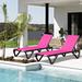 Arlmont & Co. 64.17" Long Reclining Single Chaise Plastic/Metal | 35.43 H x 26.69 W x 64.41 D in | Outdoor Furniture | Wayfair