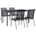 Hokku Designs Gerta Rectangular 6 - Person 59" Long Outdoor Dining Set Glass/Metal in Gray | 74.8 W x 35 D in | Wayfair