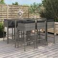 Latitude Run® Metal Bar Set w/ Stools Glass in Gray | 43.3 W x 27.6 D in | Outdoor Furniture | Wayfair 4F082F1F550845AE84F95C6B9B83C588