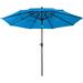 Wade Logan® Bettine 120" Market Umbrella - 3-Tiered Sunshade w/ Push Button Tilt & Easy-Open Crank Metal in Blue/Navy | Wayfair