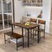 17 Stories 27.5 L x 43 W Dining Set Wood/Metal in Brown/Gray | 30 H x 43 W x 27.5 D in | Wayfair 2690ED87222E4CEA900BD81BA5DBB1B4