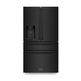 ZLINE 36" 21.6 cu. ft. 4-Door French Door Refrigerator w/ Water & Ice Dispenser & Water Filter, in Black | 69.69 H x 35.75 W x 28.81 D in | Wayfair