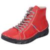 Schnürboots RIEKER, Damen, Gr. 42, rot, Lederimitat, sportlich, Schuhe, Schnürstiefelette, High Top Sneaker, Schnürschuh mit Kontrastnaht