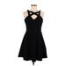 Love, Nickie Lew Cocktail Dress - A-Line V Neck Sleeveless: Black Solid Dresses - Women's Size 9