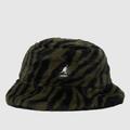 KANGOL black & green faux fur bucket hat