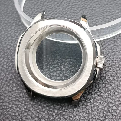 Boîtier en acier pour montre pour homme avec anneau intérieur pièces de montre de mouvement verre