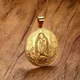 Mens Necklaces Virgin Mary Maria Miraculous Medal Gold color Stainless Steel Jewelry