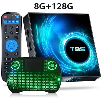 T95 TV-Box Android 10 IPTV 8 GB 128 GB Allwinner H616 Quad-Core-Unterstützung 6k 3D H.265 4G 5G Dual WiFi BT 5.0 Smart Top Box