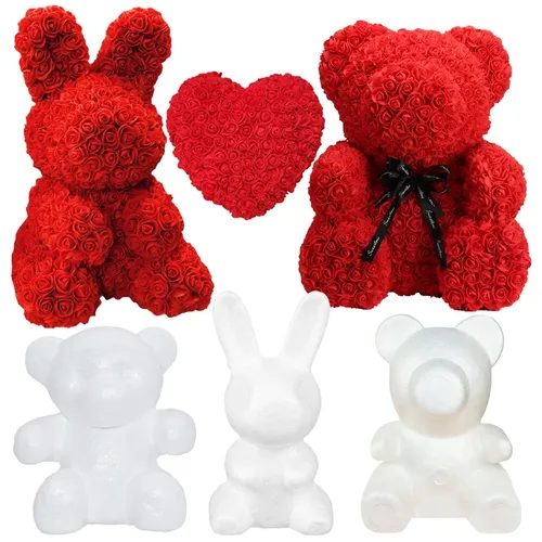 Led Rose Teddybär Valentinstag Geschenk DIY Geburtstag Geschenk Polystyrol Styropor Bär Bunny Herz