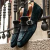 Grüne Männer formelle Schuhe Slipper Herde Quasten Slip-On runde Zehen Party Hochzeits schuhe für Männer Größe 38-46