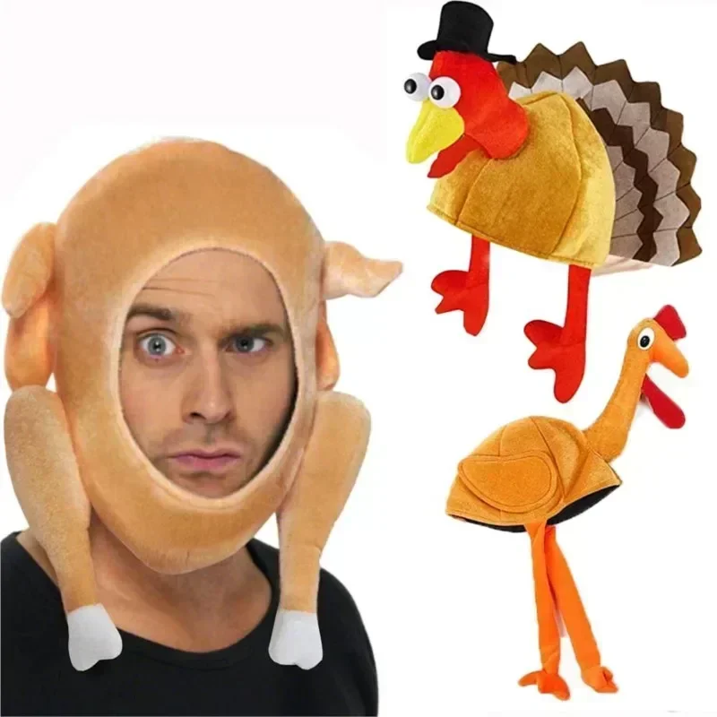 Lustige Karneval Huhn Bein Hut Weihnachten Thanksgiving Dekoration Türkei Hut Erwachsene Karneval Hut Party Festliche Kappe Lustige Hüte Image