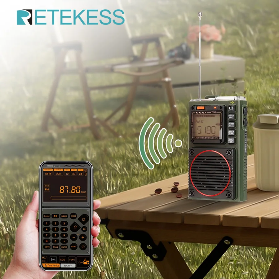 Retekess TR111 Radio FM Tragbare Radios AM FM Mini Amateurfunk Kurzwellen Notfall Amateurfunk Multiband SW VHF WB Wecker