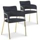 Lot de 2 chaises / fauteuils velours noir