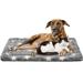 EMPSIGN Fancy Dog Bed Mat Pet Bed Pad Reversible (Cool & Warm) Machine Washable Crate Pad Pet Sleeping Mat for Small to XXX-Large Dogs Grey Star Pattern