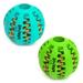 Idepet Dog Toy Ball Nontoxic Bite Resistant Toy Ball for Pet Dogs Puppy Cat Dog Pet Food Treat Feeder Chew Tooth Cleaning Ball Exercise Game IQ Training Ball (3.15 inch Blue&Green)