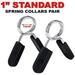 Fitness Maniac USA Weightlifting Accessory Spring Clip Collars for Weight Bar and Dumbbell Handles Sold in Pair Barbell unisex Standard 1 Inch