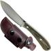 Tallulah Fixed Blade Survival Knife 440C Stainless Steel 3.74in Blade Modified Point - Micarta Scales Handle - Scout Carry Leather Sheath - Hunting Skinning Knife
