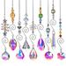 OUSITAID 9 Pieces Crystal Suncatchers Valentine Hanging Catchers with Chain Colorful Glass Pendant Beads Chandelier Prism Ornament for Window Home Wall Tree Cars Wedding Gift Hanging Decoration