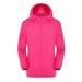 Wyongtao Women Men Windproof Jacket Winter Fleece Snow Coat Hooded Raincoat Sports Running and Mountaineering Suit Red S