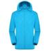 Wyongtao Women Men Windproof Jacket Winter Fleece Snow Coat Hooded Raincoat Sports Running and Mountaineering Suit Sky Blue XL