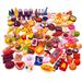 100pcs Miniature Food Drinks Bottle Toys Dollhouse Kitchen Play Mixed Resin Dollhouse Accessories for Adults Kids Kitchen Accessories for Pretend Play (Hamburger Pizza Cake Ice Cream Bread)