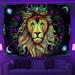 Blacklight Lion Tapestry UV Reactive Trippy Tarot Tapestry Sun and Moon Tapestries Constellation Tapestry Colorful Starry Night Tapestry Astrology Neon Tapestry Wall Hanging Decor for Hom