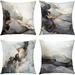 GALMAXS7 Marble Texture Black and Gold Silver Square Decorative Throw Pillow Covers Luxury Abstract Fluid Art Ink Soft Velvet Pillow Case 18 x 18 inch Set of 4