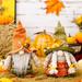 2 Pcs Cute Mr & Mrs Countryman Fall Harvest Decor Thanksgiving Festival Gnomes with Maple Leaves for Home Holiday Decorations Party Ornaments
