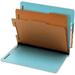 Globe-Weis End Tab Classification Folders 2 Dividers 2-Inch Embedded Fasteners Letter Size Blue 10 Folders Per Box (23781)