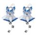 2pcs Christmas Door Hanging Ornaments Ring Bell Adornments Wall Hanging Ornaments Christmas Elements Design for Decor (Silver Blue Wind Bell)