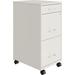 18In Deep 3 Drawer Mobile Metal File Cabinet Pearl White