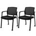 Costway Set of 2 Stackable Rolling Office Chairs with Mesh Backrest-Black