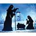 Outdoor Solar Christmas Decorations Nativity with Lighted Lantern Garden Stakes Set of 3