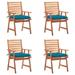 Irfora Patio Dining Chairs 4 pcs with Cushions Solid Acacia Wood