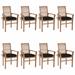 Irfora Dining Chairs 8 pcs with Black Cushions Solid Teak Wood