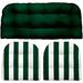 Resort Spa Home DÃ©cor DÃ©cor Indoor Outdoor 3 Piece Tufted Wicker Cushion Set (Standard Green Green White Stripe)