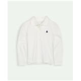 Brooks Brothers Girls Cotton Long Sleeve Pique Polo Shirt | White | Size 8