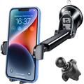 APPS2Car Upgraded Car Phone Holder Mount 3 in 1 Long Arm Suction Cup Phone Holder for Car Dashboard Windshield Air Vent Universal Hands Free Clip Cell Phone Holder Compatible with All Cellphone
