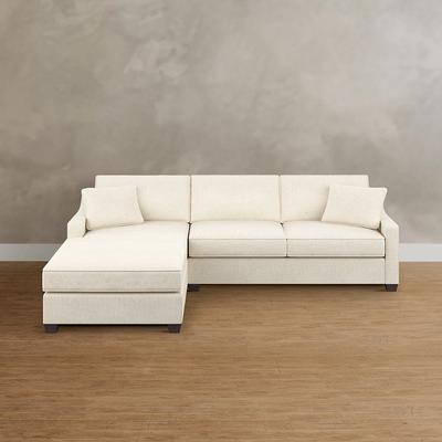 Addison Upholstered Sectional Collection - Pre-Configured, Left Arm Facing 4 Piece Sectional, Left Arm Facing 4 Piece/Textured Chenille Snow - Grandin Road