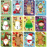 Bornsun 24 Sheets Christmas Stickers for Kids Christmas Holiday Crafts Stickers Make Your Own Christmas Stickers for Kids Xmas Games Stickers Christmas Party Favors