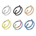 NUOLUX 6pcs Spiral Nose Rings Piercing Nose Clips Nose Cuffs Stainless Steel Nose Stud