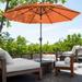 10 ft Patio Umbrella, 3-Tiered Sunshade with Push Button Tilt and Easy-Open Crank, Outdoor Umbrella for Deck, Yard