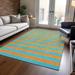 Machine Washable Indoor/ Outdoor Cabana Stripe Chantille Rug