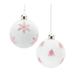 Frosted Snowflake and Tree Ball Ornament (Set of 12) - 3.25" x 3.25" x 4"